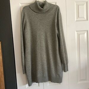 Eileen Fisher Cashmere Turtleneck Tunic Sweater Size Medium Color Ash